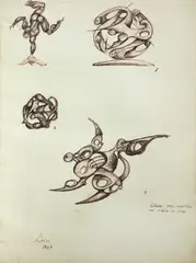 Estudo Das Formas by Mário Cravo, 1954, técnica mista sobre papel, offered Jan 2026
