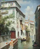 Veneza by Laurenice, óleo sobre madeira, offered Jan 2026