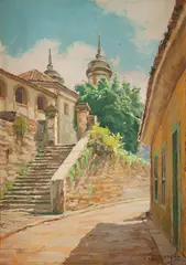 Edy Gomes Carôllo, Igreja São Francisco - Ouro Preto, 1976, óleo sobre placa
