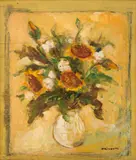 Vaso com Flores by Wladimir Krivoutz, óleo sobre madeira, offered Jan 2026