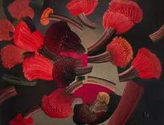 A Flor Partida by Fernando Coelho, 1986, óleo sobre tela, offered Jan 2026