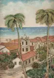 Paisagem com Igreja by Kodu, óleo sobre tela, offered Jan 2026