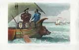 Jean Ango & François by Jules de Caudin, água forte e aquarela sobre papel, offered Jan 2026