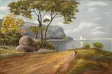 Paisagem com barco by Bertoni Filho, óleo sobre tela, offered Jan 2026