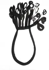 Vaso de Flores by Esther Grinspum, 2021, nanquim sobre papel, offered Jan 2026