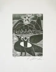 Sem Título by Ciro Fernandes, 1981, xilogravura, offered Jan 2026