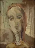 Sem Título by Maria Leontina da Costa, óloe sobre eucatex, offered Jan 2026
