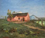Alfredo Volpi, Paisagem, 1930, óleo sobre placa