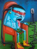 Internet by Cranio, spray sobre tela, offered Jan 2026