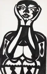 Di Cavalcanti, Mulata, 1962, nanquim sobre papel