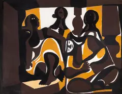 Di Cavalcanti, Quatro Figuras na contra luz, 1966, guache sobre papel