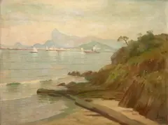 Torquato Bassi, Bahia de Guanabara, óleo sobre tela