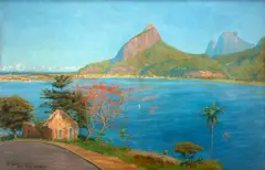 Otto Bugliner, Lagoa Rodrigo de Freitas, óleo sobre tela