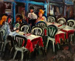 Bistrô Em Paris by Sergio Telles, óleo sobre tela, offered Feb 2025