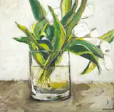 Tulipas Brancas no Vaso by Stella Bianco, 2005, óleo sobre tela, offered Feb 2025