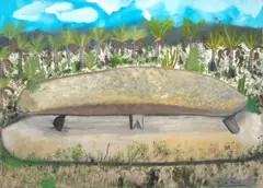 Pedra de Santana by Nilda Neves, 2022, óleo sobre tela, offered Feb 2025