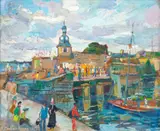 Torre Dos Sinos by A. Pacheco Ferraz, 1975, óleo sobre duratex, offered Feb 2025