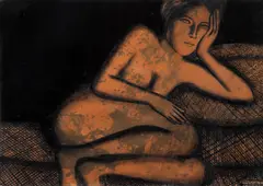 Sem Título by Farnese de Andrade, encáustica encerada sobre placa, offered Feb 2025