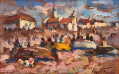 Sem Título by Sergio Telles, 1969, óleo sobre madeira, offered Feb 2025