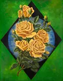 Rosas II by Humberto Espíndola, 1975, óleo sobre aglomerado de madeira, offered Feb 2025