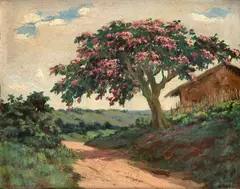 Paisagem by Clodomiro Amazonas, óleo sobre madeira, offered Feb 2025