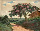 Clodomiro Amazonas, Paisagem, óleo sobre madeira