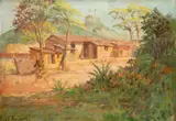 Levino Fânzeres, Paisagem com Casa, óleo sobre tela