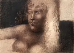 Marcelo Grassmann, Figura, 1983, grafite e crayon sobre papel