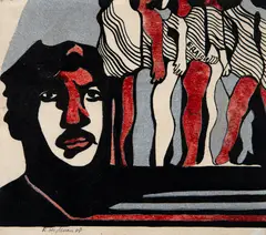 Desfile de Miss by Rubens Gerchman, 1967, acrílica sobre papel, offered Feb 2025