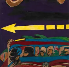 Coletivo by Rubens Gerchman, 1962, acrílica sobre madeira, offered Feb 2025