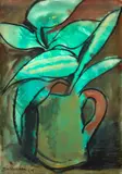 Aldo Bonadei, Vaso de Flor, 1969, óleo diluído sobre placa