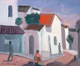 Luiz Verri, Rua de Pueblo del Rio, 1986, óleo sobre tela