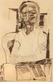 Auto Retrato by Yolanda Mohalyi, desenho a nanquim, offered Feb 2025