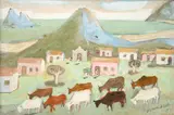 Fulvio Pennacchi, Paisagem Com Gado, 1987, óleo sobre duratex