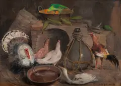 Galinheiro by Benedito José De Andrade, 1978, óleo sobre tela, offered Dec 2024