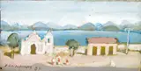 Fulvio Pennacchi, Aldeia Com Capela, 1987, óleo sobre duratex