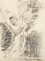 Aparição by Oswaldo Goeldi, 1977, desenho a carvão sobre papel, offered Dec 2024