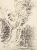 Oswaldo Goeldi, Aparição, 1977, desenho a carvão sobre papel