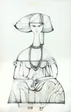 Figura Feminina by Aldemir Martins, 1968, nanquim sobre papel, offered Dec 2024