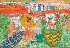 Sem Título by Isabel De Jesus, 1984, óleo sobre madeira, offered Dec 2024