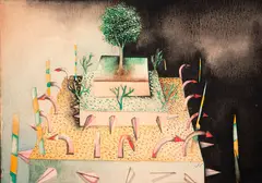 Jardim Urbano by José Alberto Nemer, 1983, aquarela sobre papel, offered Dec 2024
