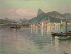Paisagem - Rio de Janeiro by Torquato Bassi, óleo sobre tela, offered Dec 2024