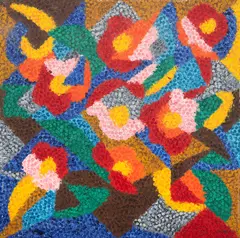 Flores by Claudio Tozzi, 1994, acrílica sobre tela colada em placa, offered Dec 2024