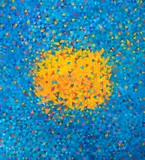 O Sol Refletido no Mar Azul by Marysia Portinari, 2024, óleo sobre tela, offered Dec 2024