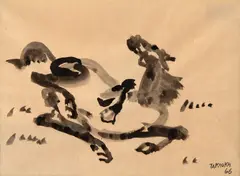 Cavalos by Yoshiya Takaoka, 1966, nanquim sobre papel, offered Dec 2024