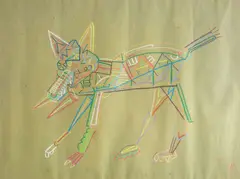 Bicho by Roberto Magalhães, 1991, pastel oleoso sobre papel, offered Dec 2024