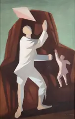 Moleques by Tomás Santa Rosa, 1955, óleo sobre tela, offered Nov 2024