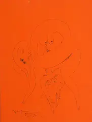Ivan Serpa, Figura Feminina, 1972, desenho a caneta esferográfica sobre cartão