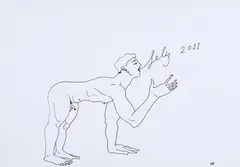 Quadrupede by Florian Raiss, 2011, nanquim sobre papel, offered Nov 2024