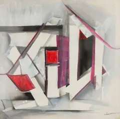 Geometria I by Cleoo, 1986, técnica mista sobre papel, offered Nov 2024